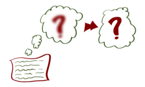 How To Think Clearly By Writing - Sketch of a question mark becoming clear with writing